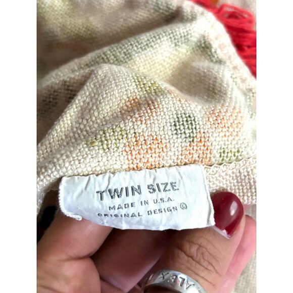 VTG Fieldcrest American Sampler Dutch Bedspread Comforter Twin Fringe 72"x100" - Picture 6 of 13